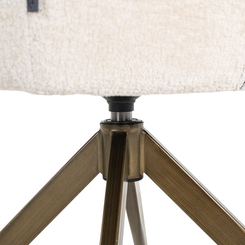 Alia White Chenille Swivel Chair